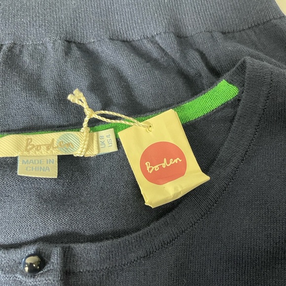 Boden Cardigan Short Sleeves Navy Silk Blend Size 4 NWOT - Picture 7 of 8